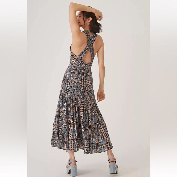 Anthropologie Let Me Be Flounced Maxi Dress Size S - Picture 2 of 15